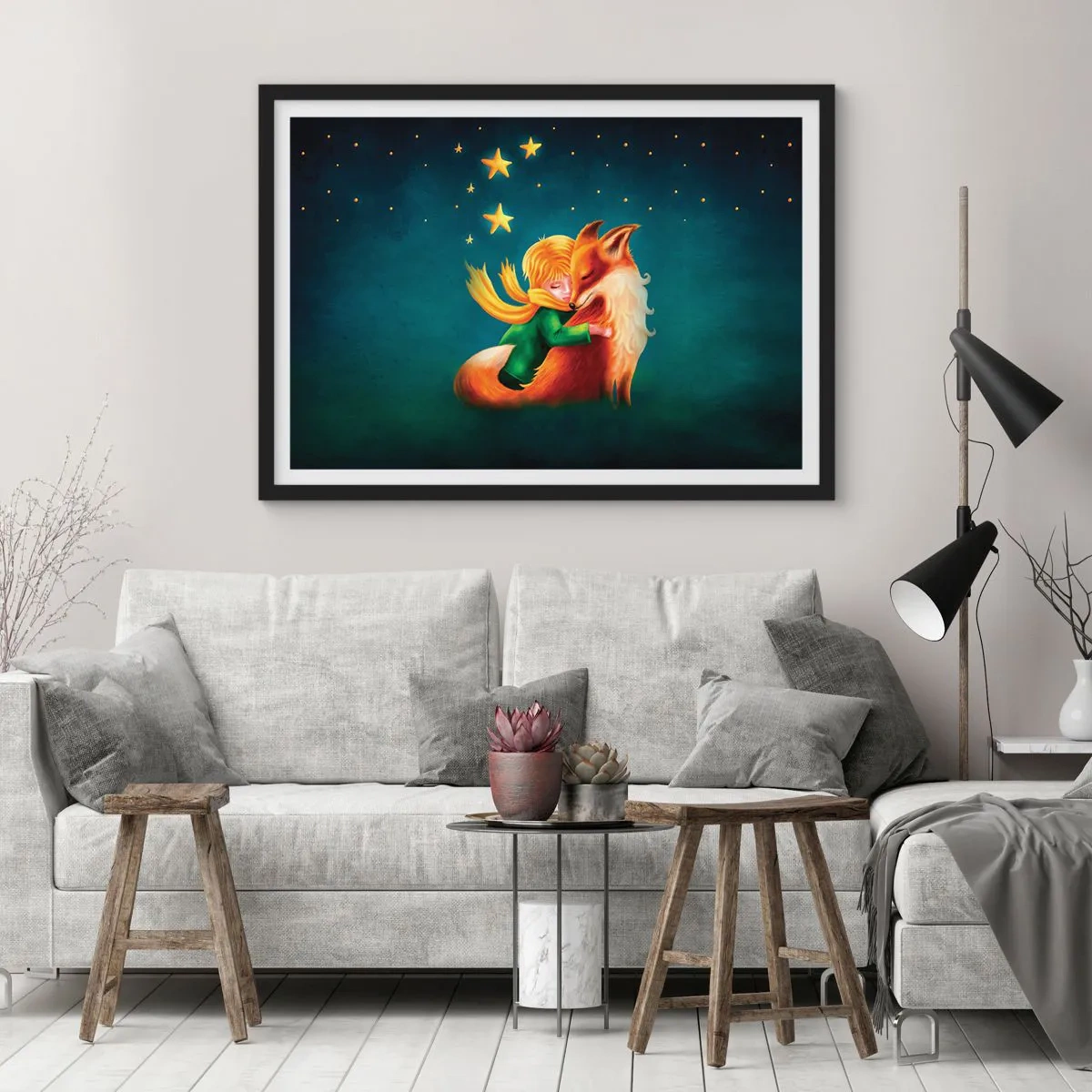 Plakat i sort ramme - Lille Prins - 91x61 cm