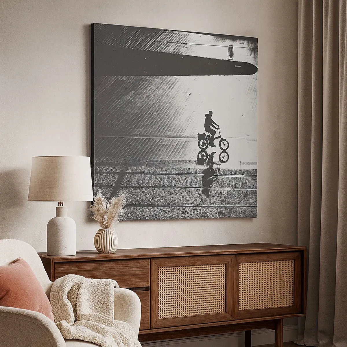 Lærredstryk - Billede på lærred - Fremad, gennem byen - 30x30 cm