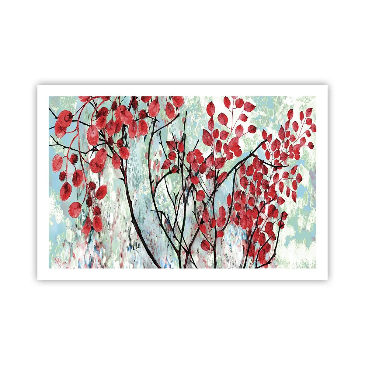 Plakat - Træ i skarlagenrødt - 91x61 cm