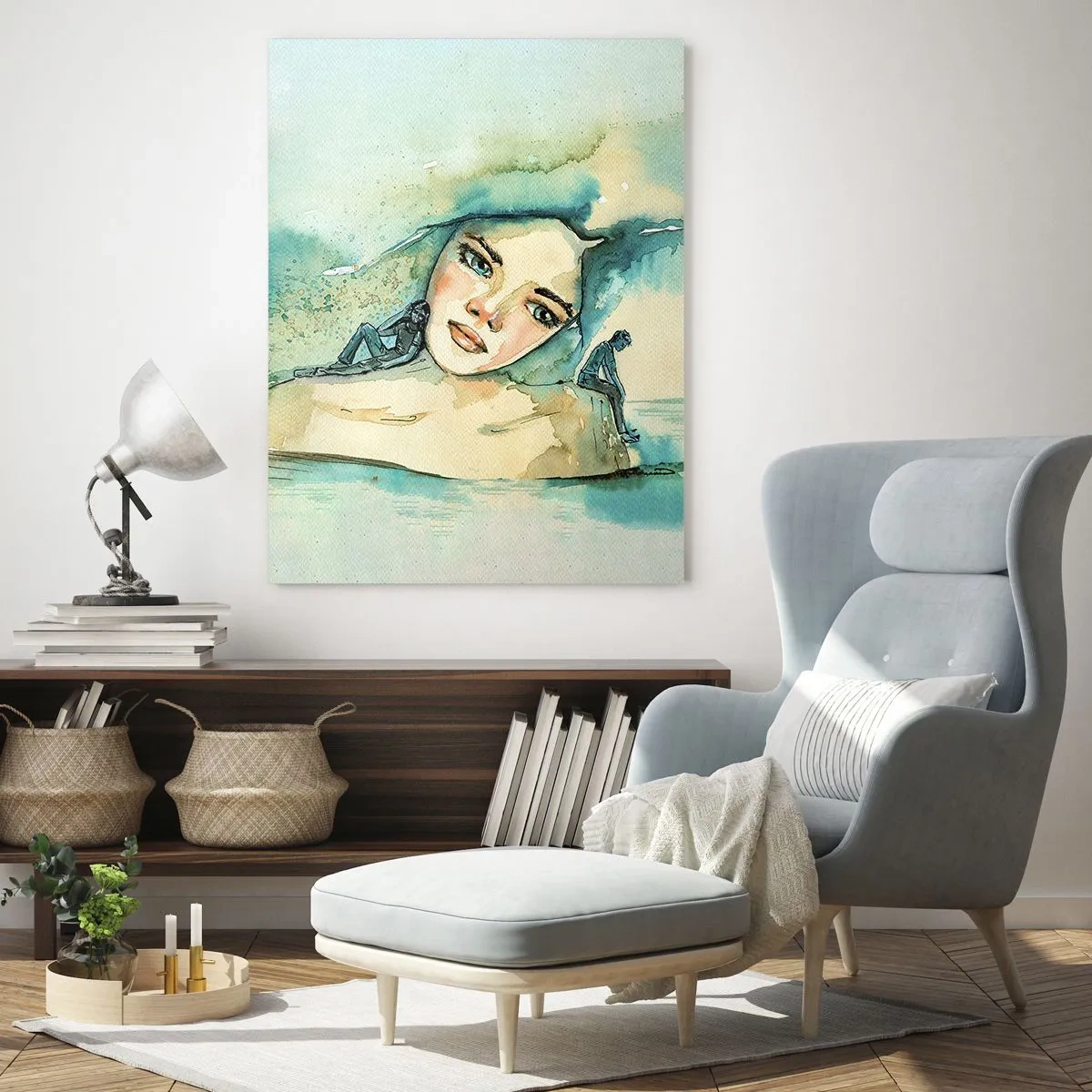 Billede på glas - Am I blue? - 50x70 cm