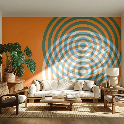 Fototapet Premium Canvas - Abstrakt cirkulær variation - Abstraktion, Stykke, Distrikter - 150x105 cm