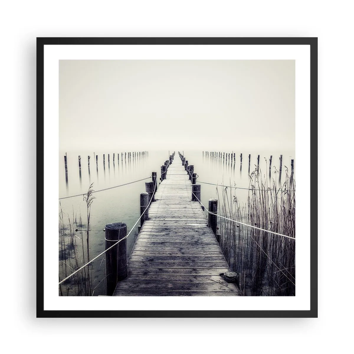 Plakat i sort ramme - Fordyb dig i fred - 60x60 cm