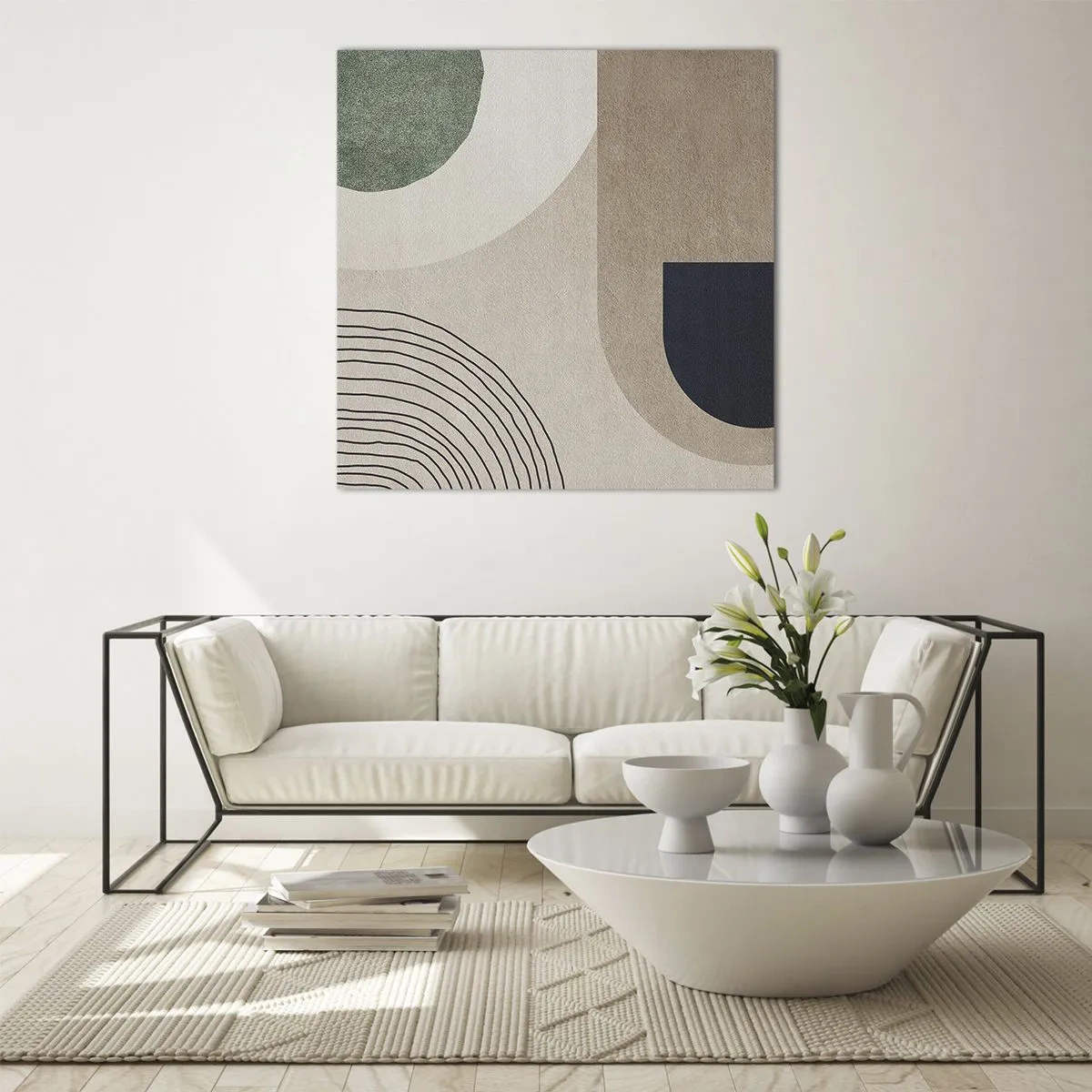 Billede på glas - Blidheden i en oval - 40x40 cm