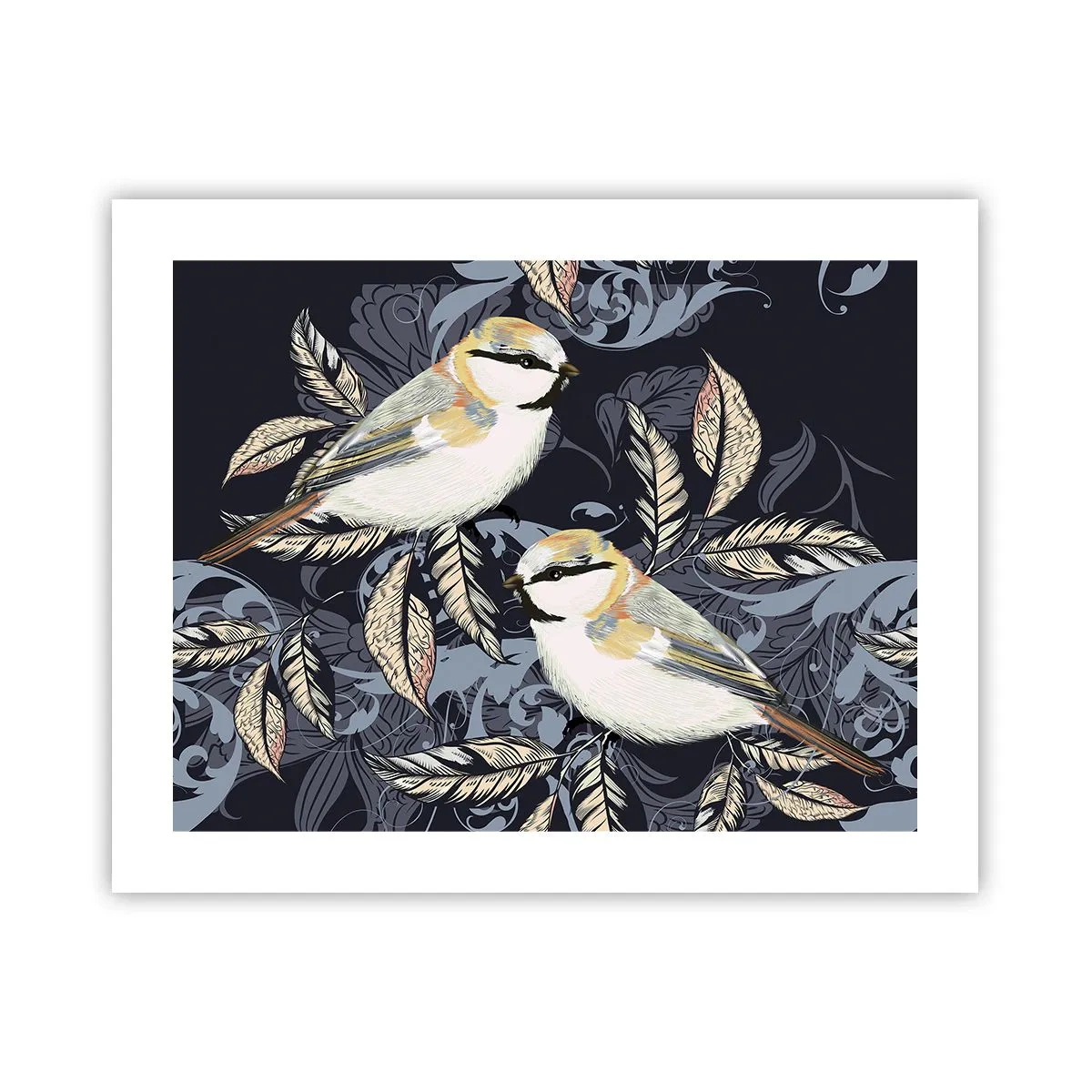 Plakat - Gul-blå espalier - 50x40 cm