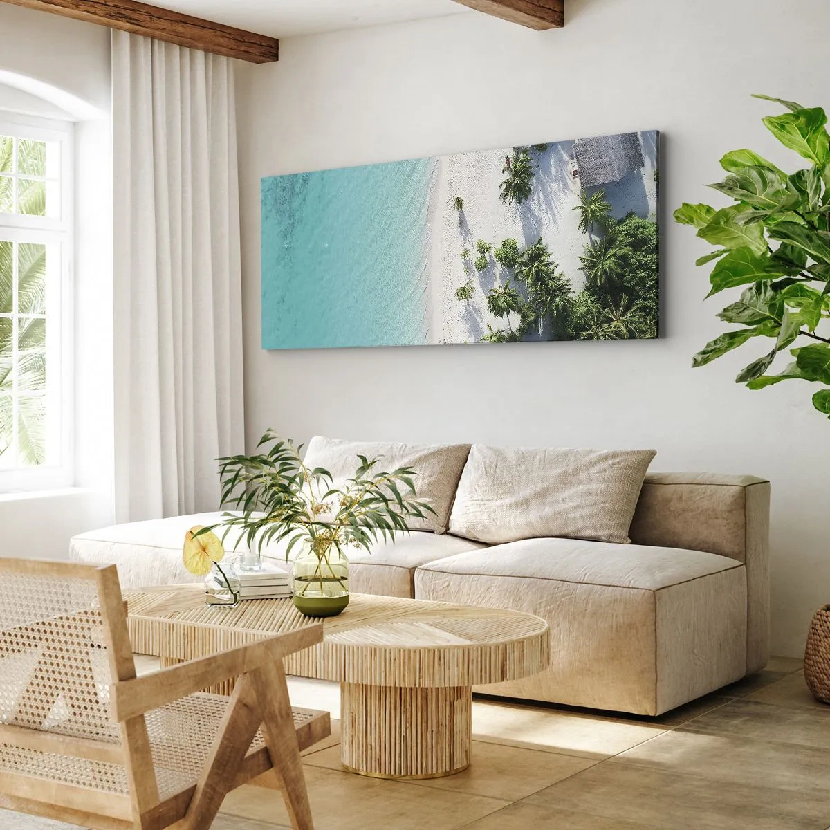 Lærredstryk - Billede på lærred - Ferie i paradis - 100x40 cm