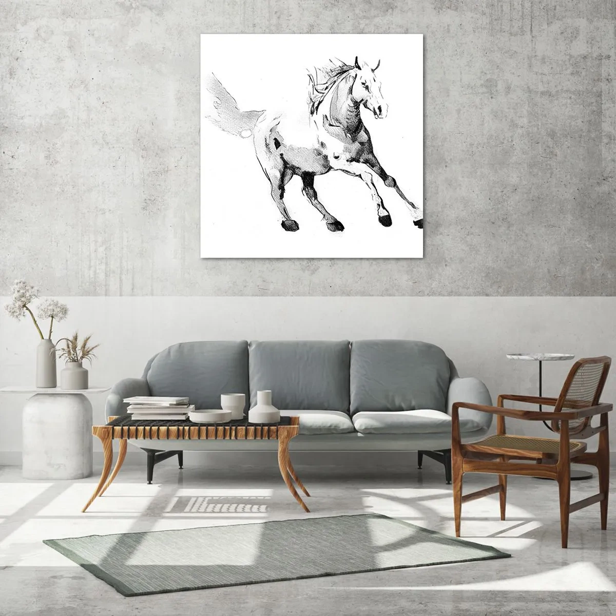 Billede på glas - Utæmmet sjæl - 70x70 cm