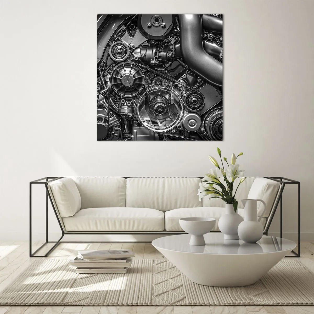 Billede på glas - Mekanikkens poesi - 70x70 cm
