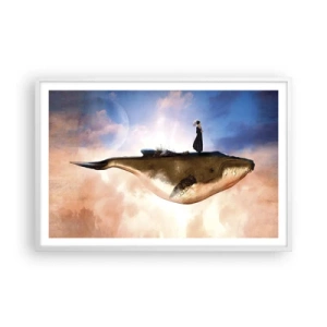 Plakat i hvid ramme - En surrealistisk rejse - 91x61 cm