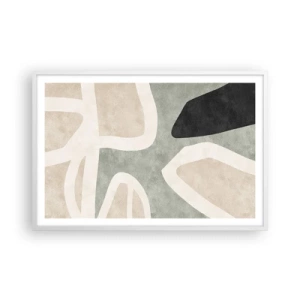 Plakat i hvid ramme - Komposition med et sort tema - 91x61 cm