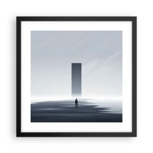 Plakat i sort ramme - Mulighed eller trussel? - 40x40 cm