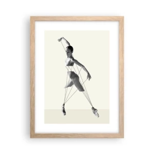 Plakat i ramme af lyst egetræ - I verdens teater - 30x40 cm