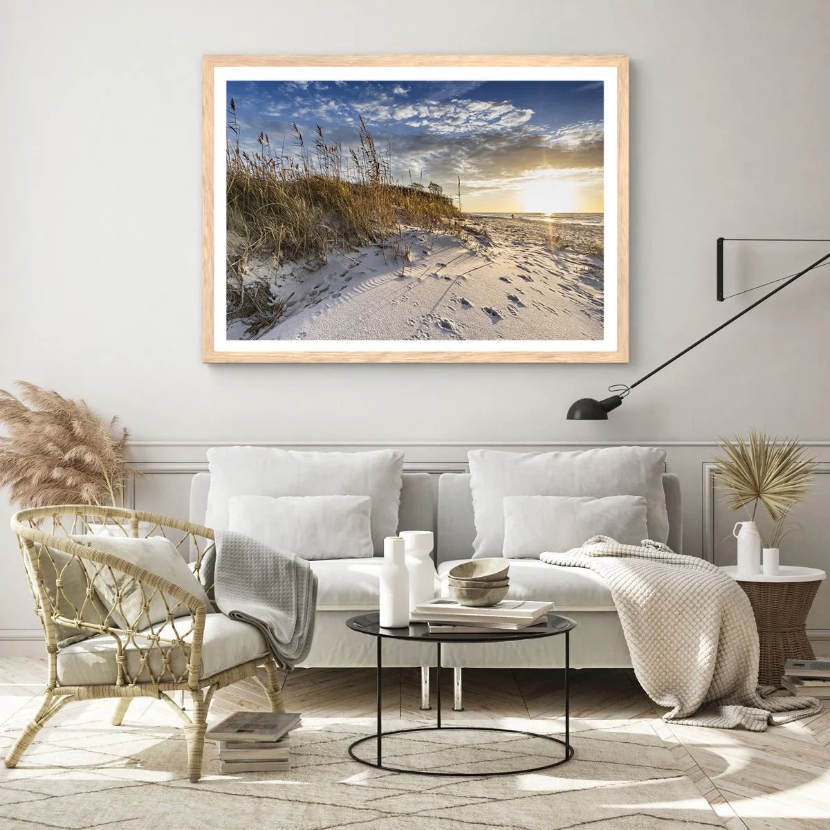 Plakat i ramme af lyst egetræ - Indbydelse til en vandretur - 40x30 cm