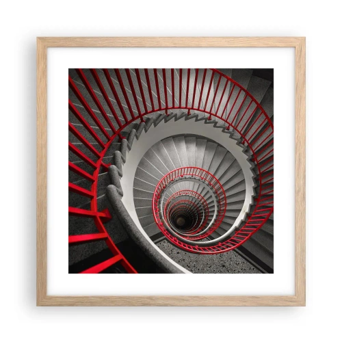 Plakat i ramme af lyst egetræ - Arkitektoniske lege - 40x40 cm