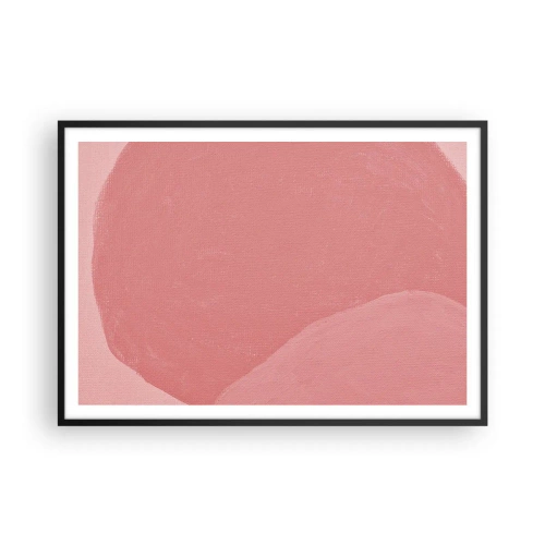Plakat i sort ramme - Organisk komposition i pink - 100x70 cm