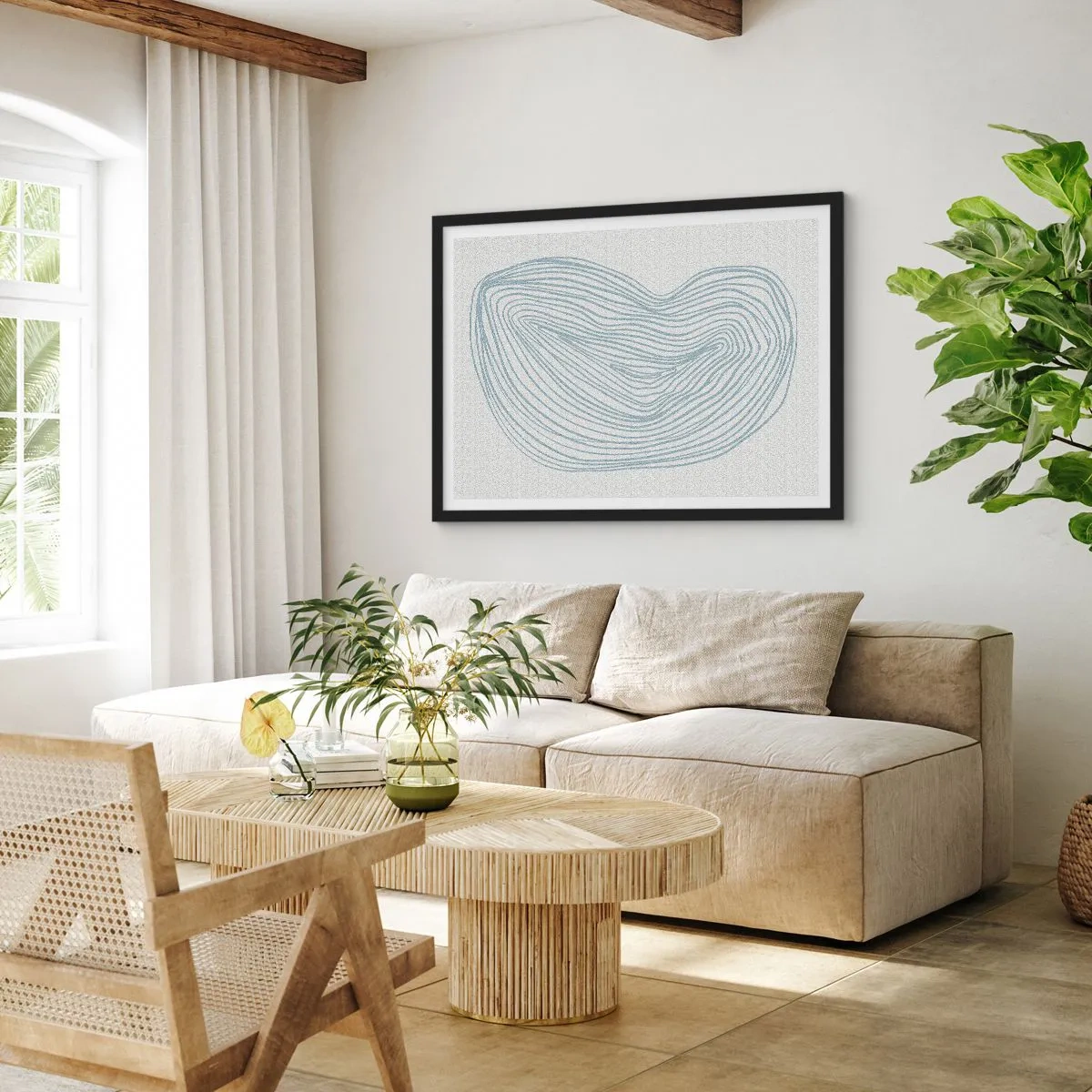 Plakat i sort ramme - Smil fra en dråbe - 50x40 cm