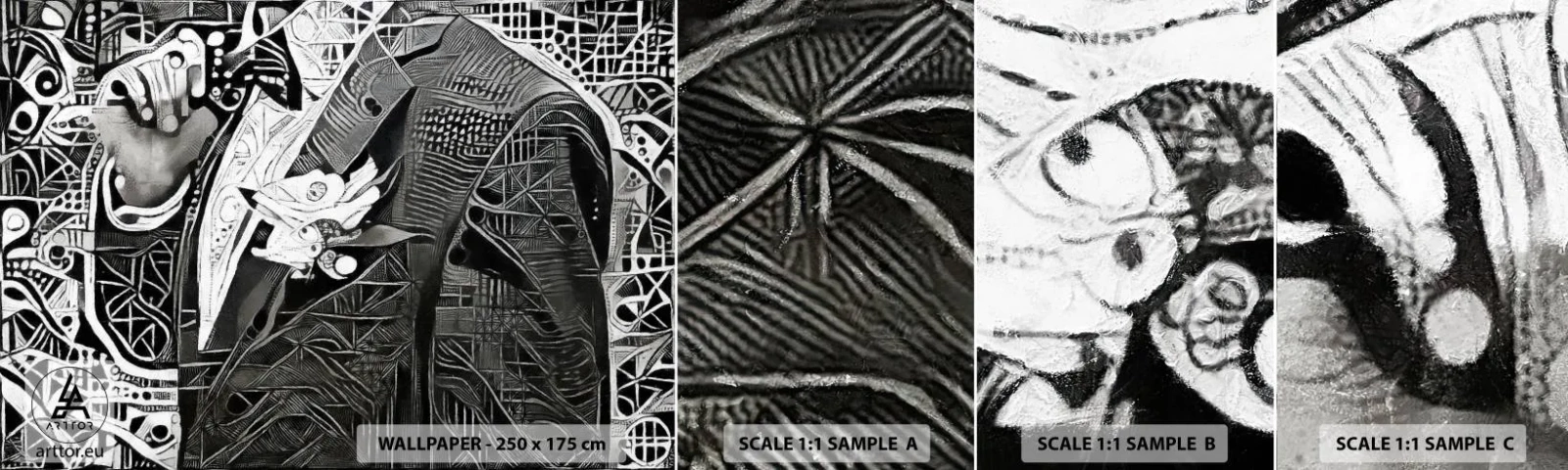 Fototapet Prøve Standard Eco - Bare en tilsyneladende grå mand - Mand, Kubisme, Mode - 100x30 cm