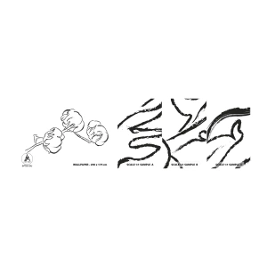 Prøve Fototapet Selvklæbende Deluxe Sticker - Bomuld ned - Bomuld, Minimalisme, Kontur - 100x30 cm