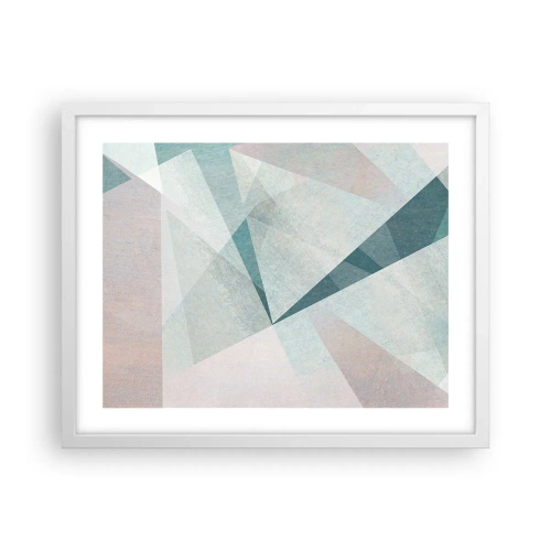 Plakat i hvid ramme - Rolig og alligevel dynamisk - 50x40 cm