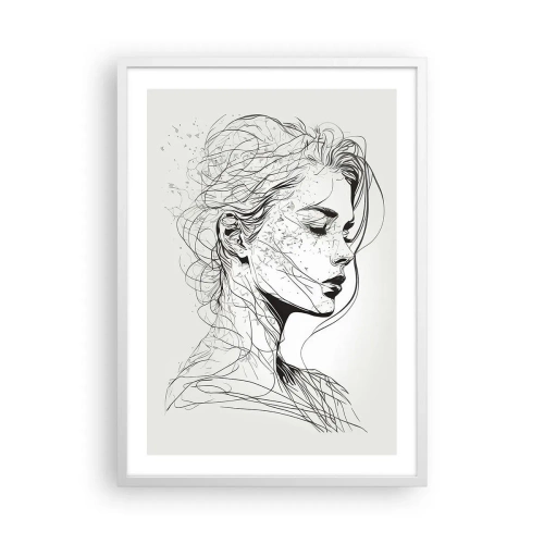 Plakat i hvid ramme - Portræt i drømmeri - 50x70 cm