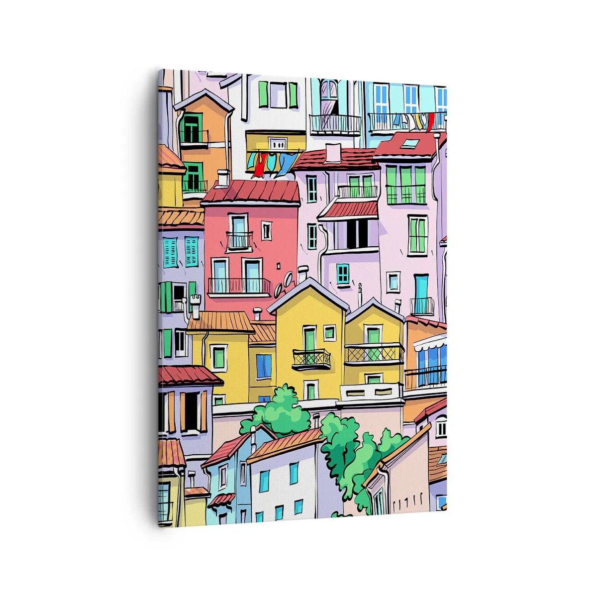 Lærredstryk - Billede på lærred - Glædelig by - 50x70 cm