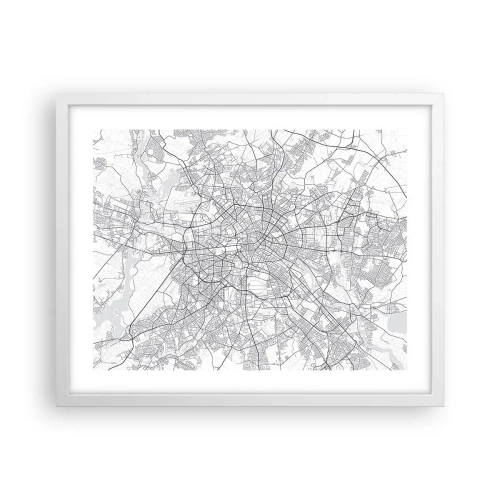 Plakat i hvid ramme - Berlins blomst - 50x40 cm