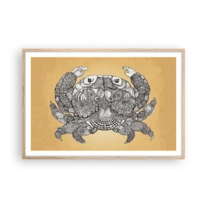 Plakat i ramme af lyst egetræ - Fortællinger om hr. krabbe - 91x61 cm