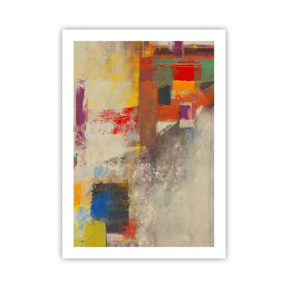 Plakat - Geometri af farver - 50x70 cm