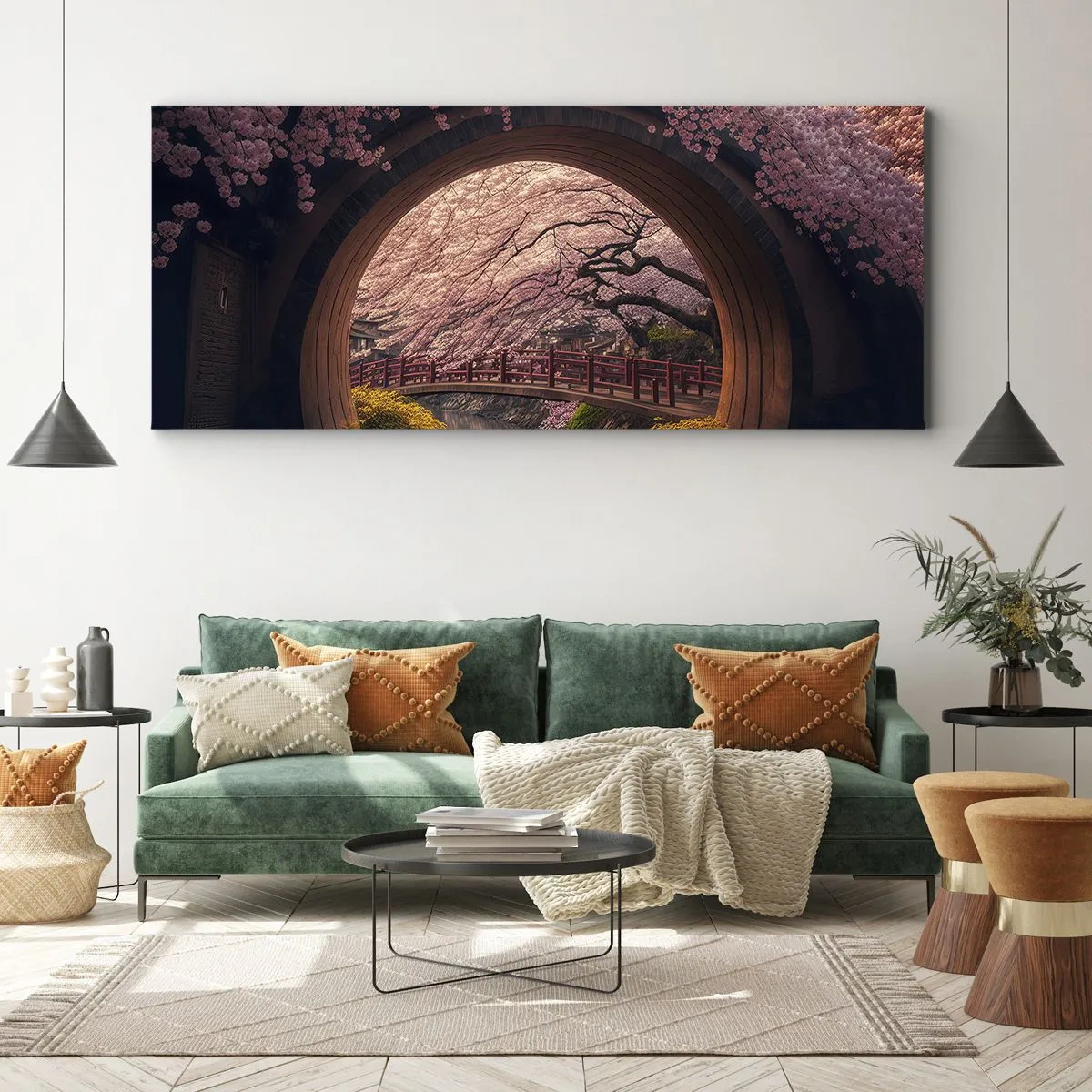 Lærredstryk - Billede på lærred - Japansk forår - 100x40 cm