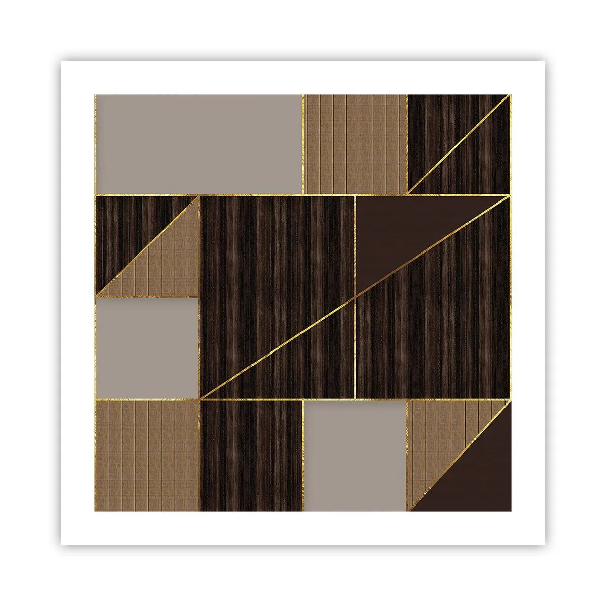 Plakat - En mosaik af brune og gyldne farver - 50x50 cm