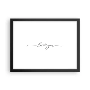 Plakat i sort ramme - Sort og hvid - 40x30 cm