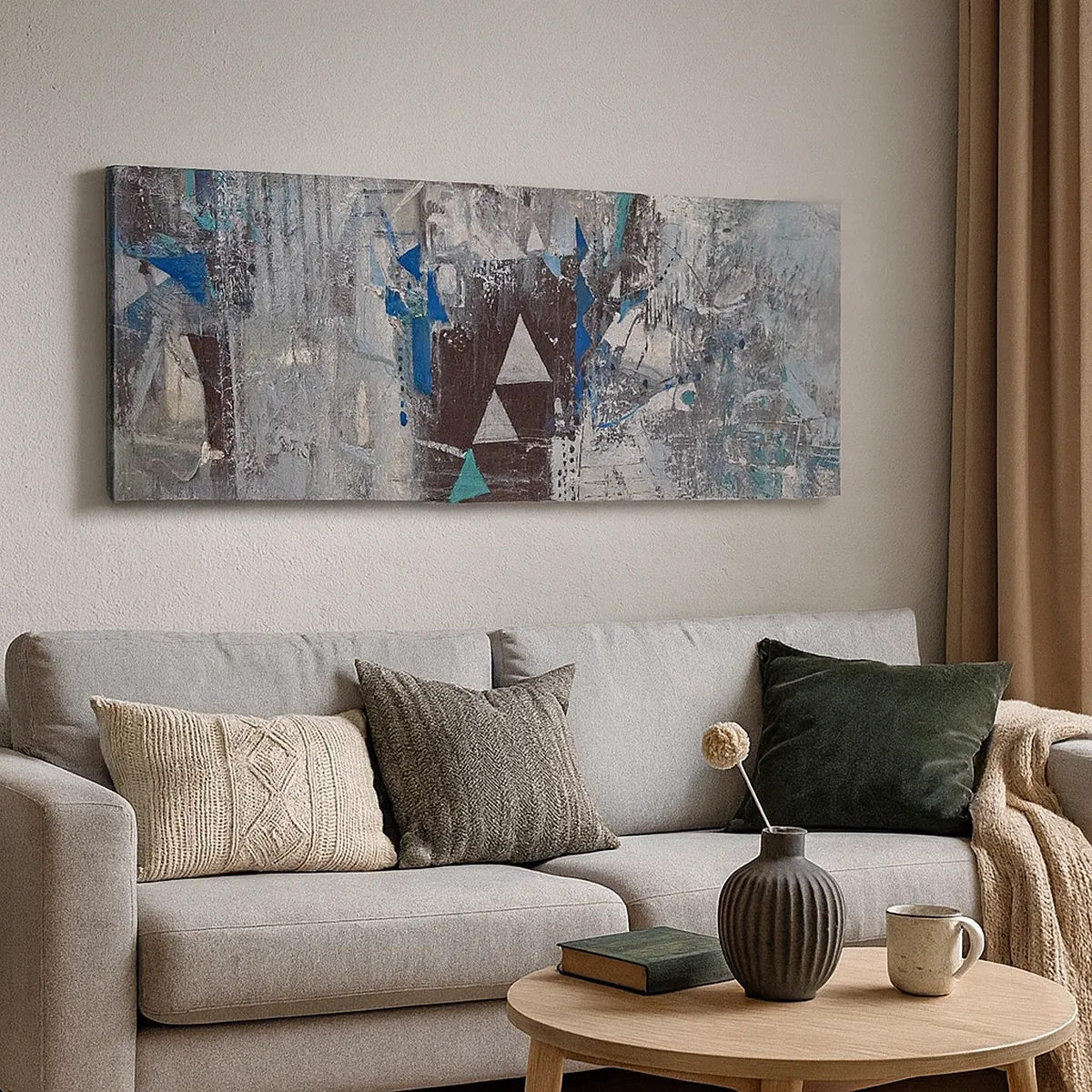 Lærredstryk - Billede på lærred - Overordnet rækkefølge af trekanter - 30x30 cm