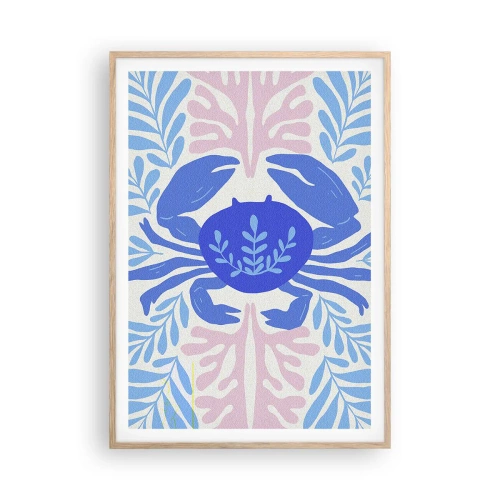 Plakat i ramme af lyst egetræ - Som en havblomst - 70x100 cm
