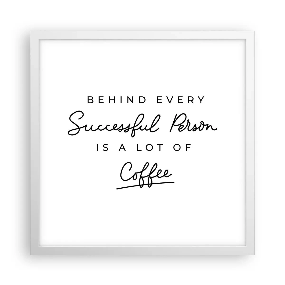 Plakat i hvid ramme - Hemmeligheden bag succes - 40x40 cm