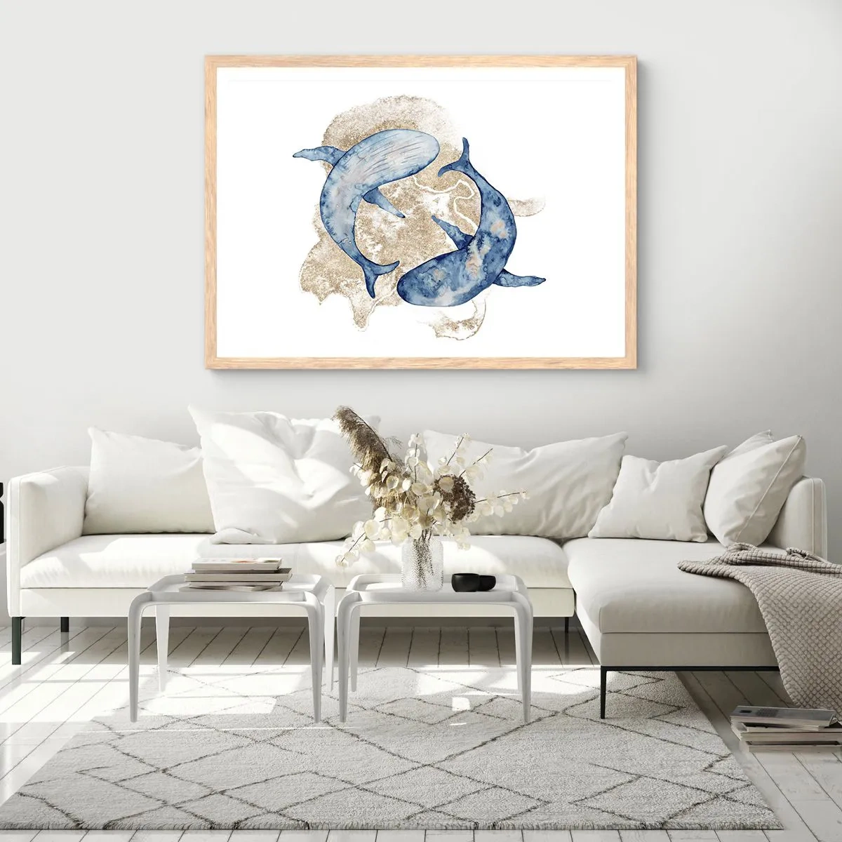 Plakat i ramme af lyst egetræ - Venskab eller kærlighed? - 40x30 cm