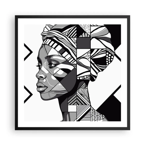 Plakat i sort ramme - Etnisk portræt - 60x60 cm