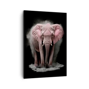 Lærredstryk - Billede på lærred - Tænk ikke på en lyserød elefant! - 50x70 cm