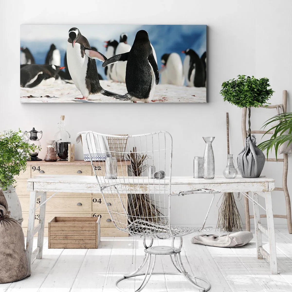 Lærredstryk - Billede på lærred - Danser i sneen - 100x40 cm