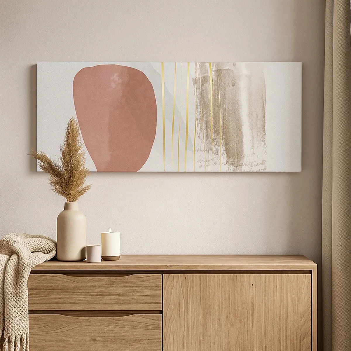 Lærredstryk - Billede på lærred - Abstrakt kolonnade - 100x40 cm