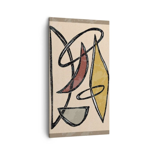 Lærredstryk - Billede på lærred - Komposition - buer og ovaler - 45x80 cm