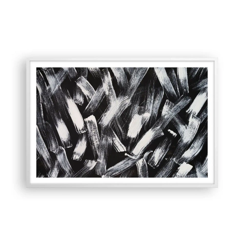 Plakat i hvid ramme - Abstraktion i den industrielle ånd - 91x61 cm