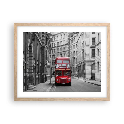 Plakat i ramme af lyst egetræ - Hverdagen behøver ikke at være grå - 50x40 cm