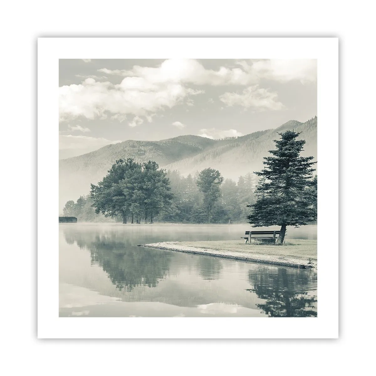 Plakat - Søen sover stadig - 50x50 cm
