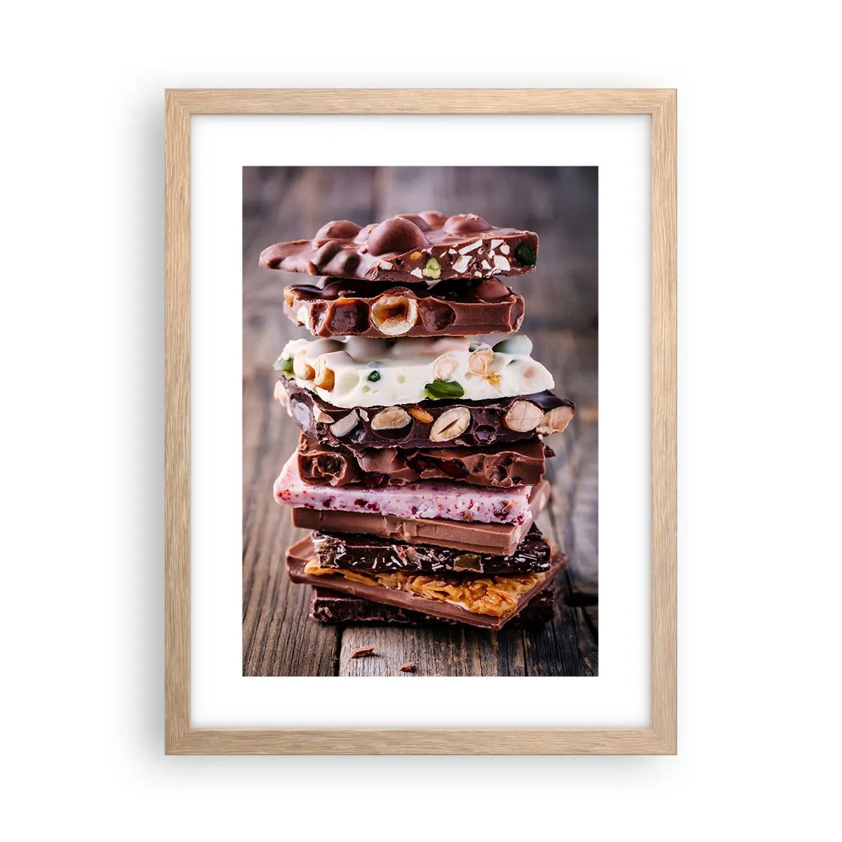 Plakat i ramme af lyst egetræ - Dejligt perspektiv - 30x40 cm