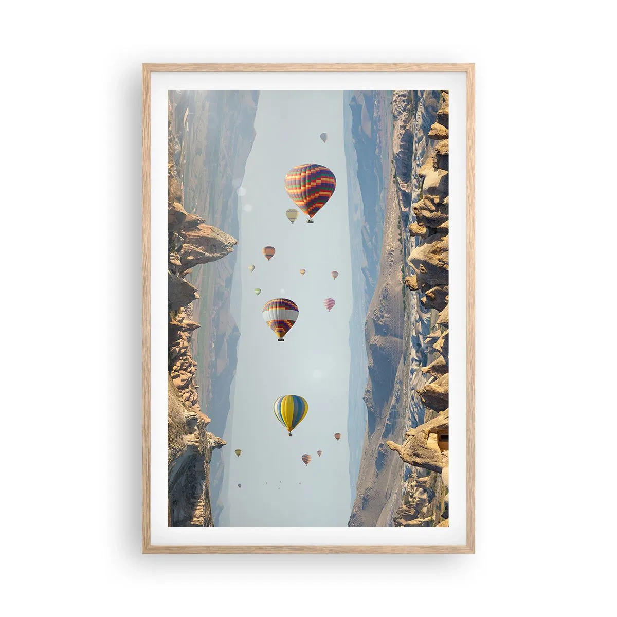 Plakat i ramme af lyst egetræ - Alt er muligt her - 61x91 cm