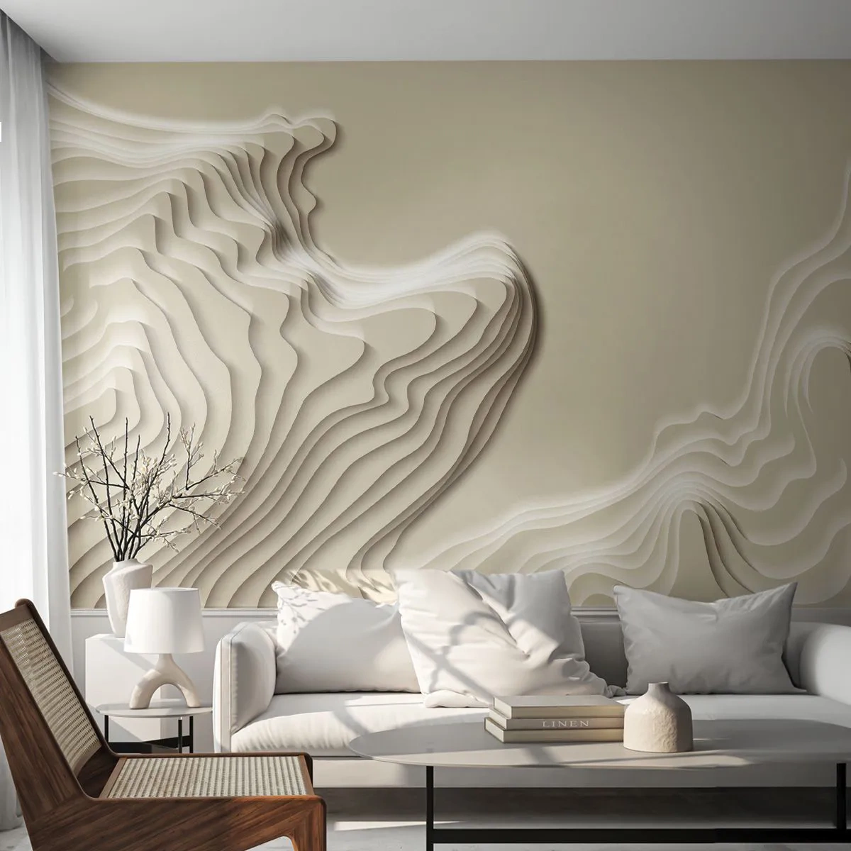 Fototapet Premium Canvas - Kunstens topografi - Abstraktion, Stykke, 3D - 250x175 cm
