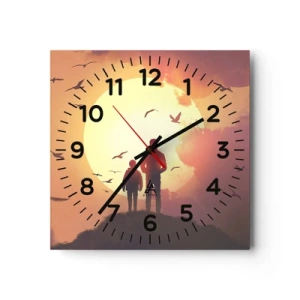 Vægur, Uret - Ansigt til ansigt med solen - 40x40 cm