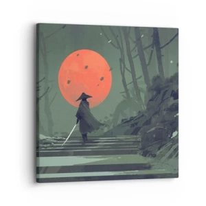 Lærredstryk - Billede på lærred - Den røde månes kriger - 30x30 cm