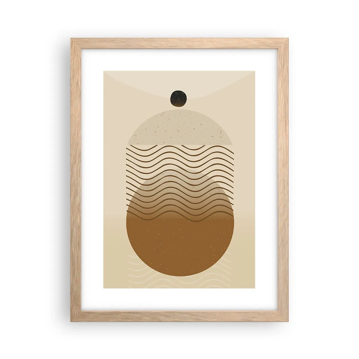 Plakat i ramme af lyst egetræ - Om geometriske figurers oprindelse - 30x40 cm