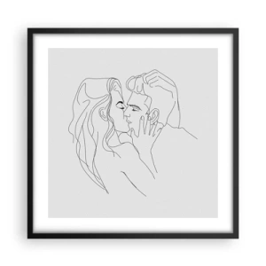 Plakat i sort ramme - I samme linje - 50x50 cm