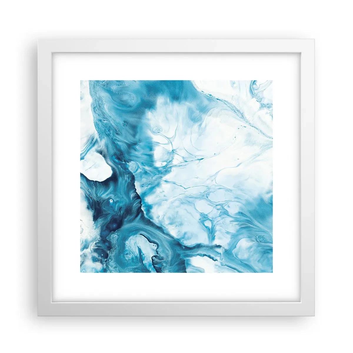 Plakat i hvid ramme - Blå koncert - 30x30 cm